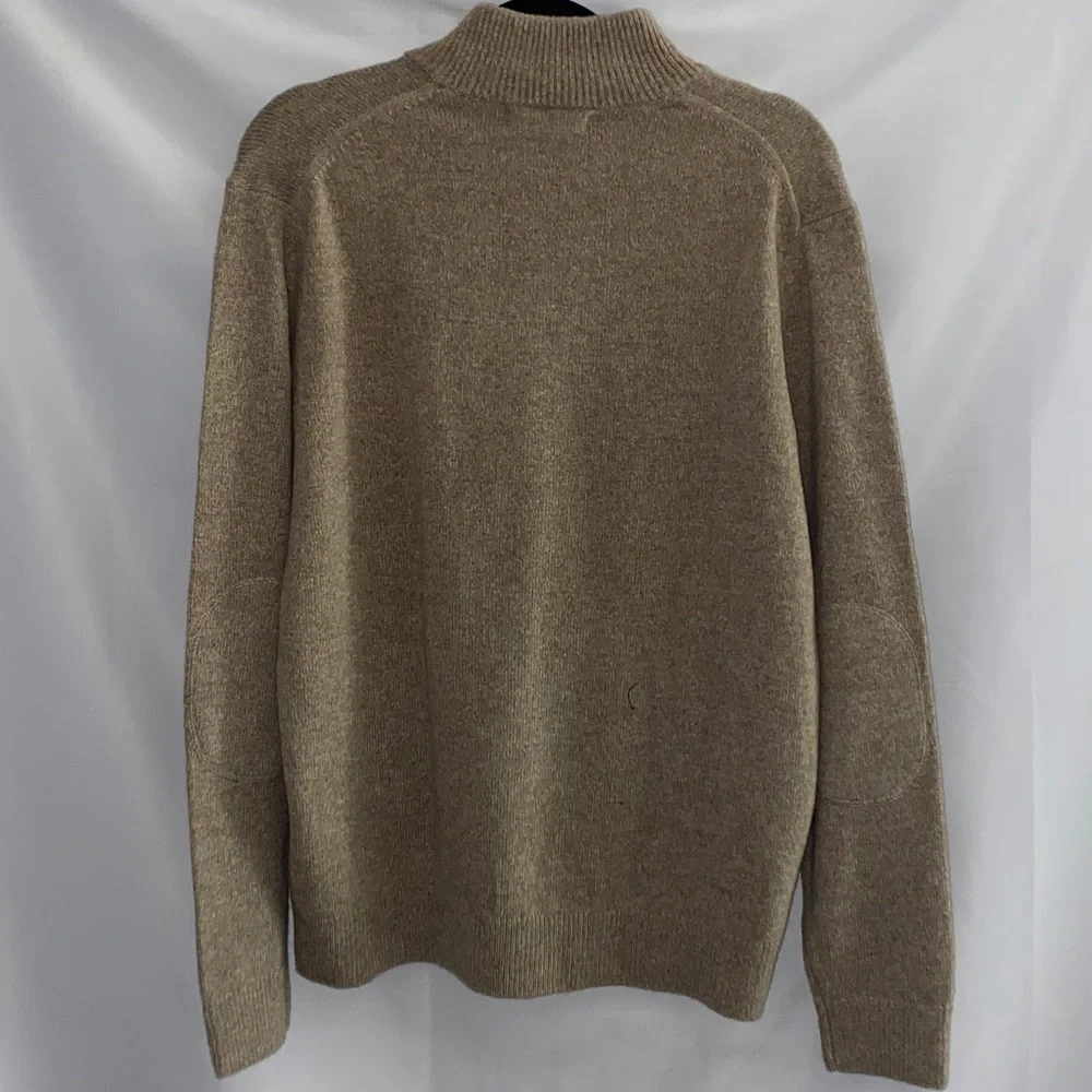 Banana Republic‎ Men's Tan ZipUp Sweater 80% MERINO WOOL BLEND GOOD CONDITION